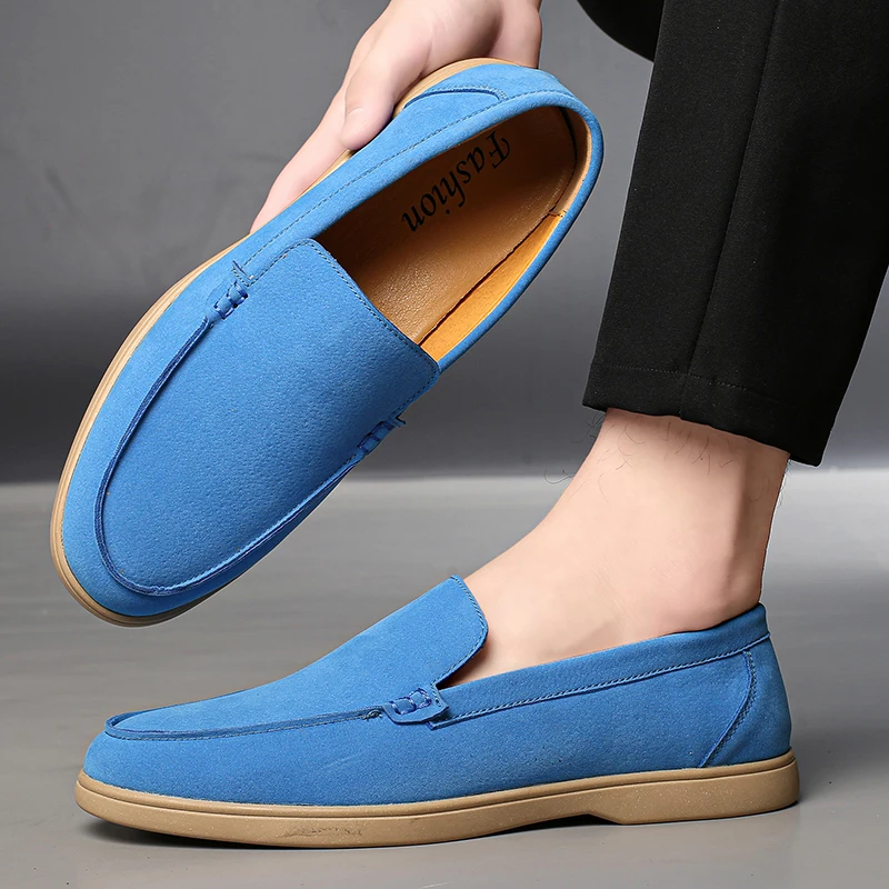 Men's Leather Casual loafers Shoes wedding Dress Shoes New Big Size  Moccasins Shoes Suede shoes High Quality zapatos