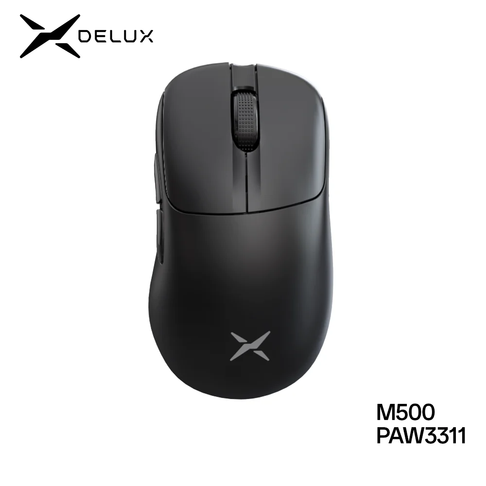 Delux M500 Wireless Gaming Mouse Ergonomic Mice PAW3311 12000DPI Lightweight 59g for Right Small to Medium Hands PC Laptop Gamer