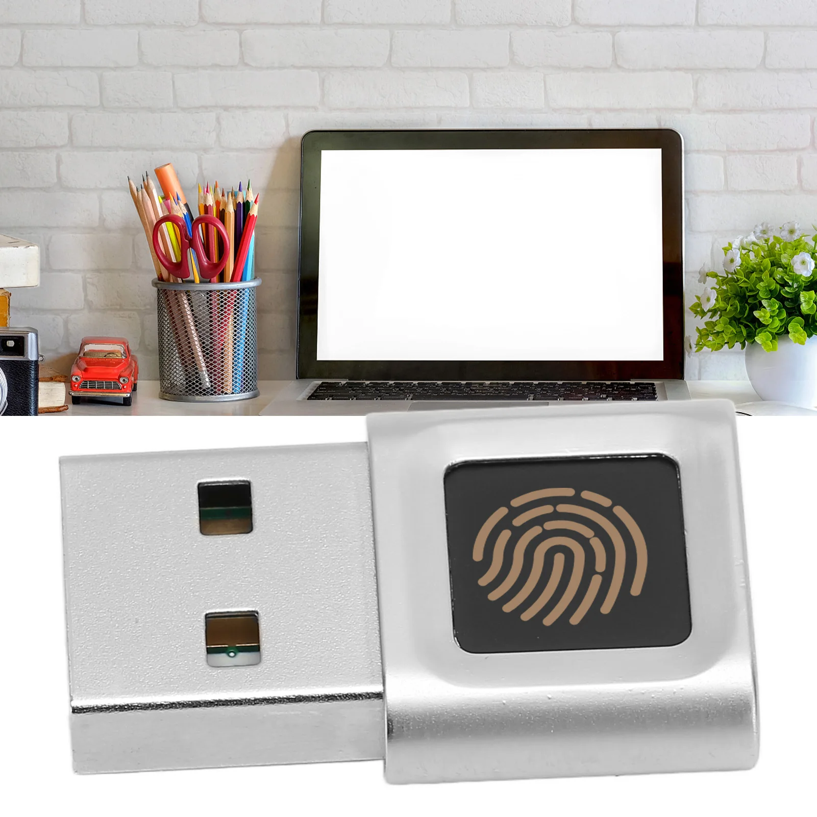 USB Fingerprint Reader 360 Degrees Touch Fast Matching Small High Sensitivity Hello Fingerprint Reader for Win Laptop Computer