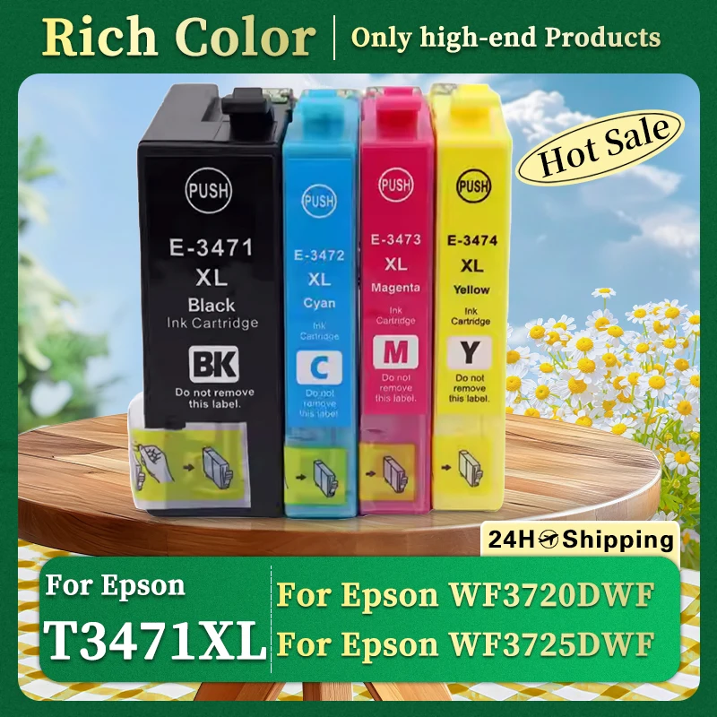 34XL T3471 T3472 T3473 T3474 Color Compatible Ink Cartridge For Epson WorkForce Pro WF3720 WF3725 WF3720DWF WF3725DWF Printer