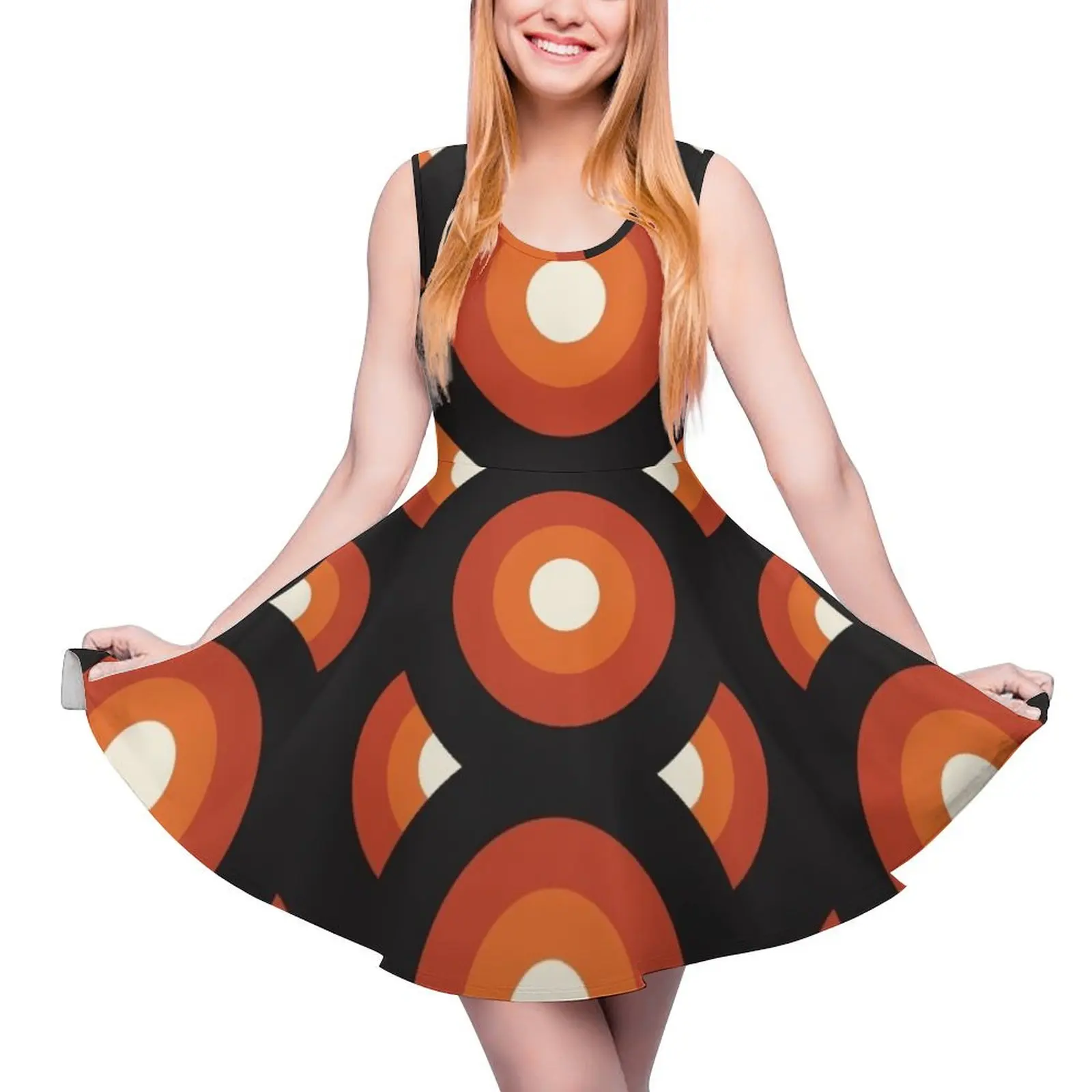 

Retro 60s 70s Geometric Pattern Sleeveless Dress dress women summer dresses summer woman 2024