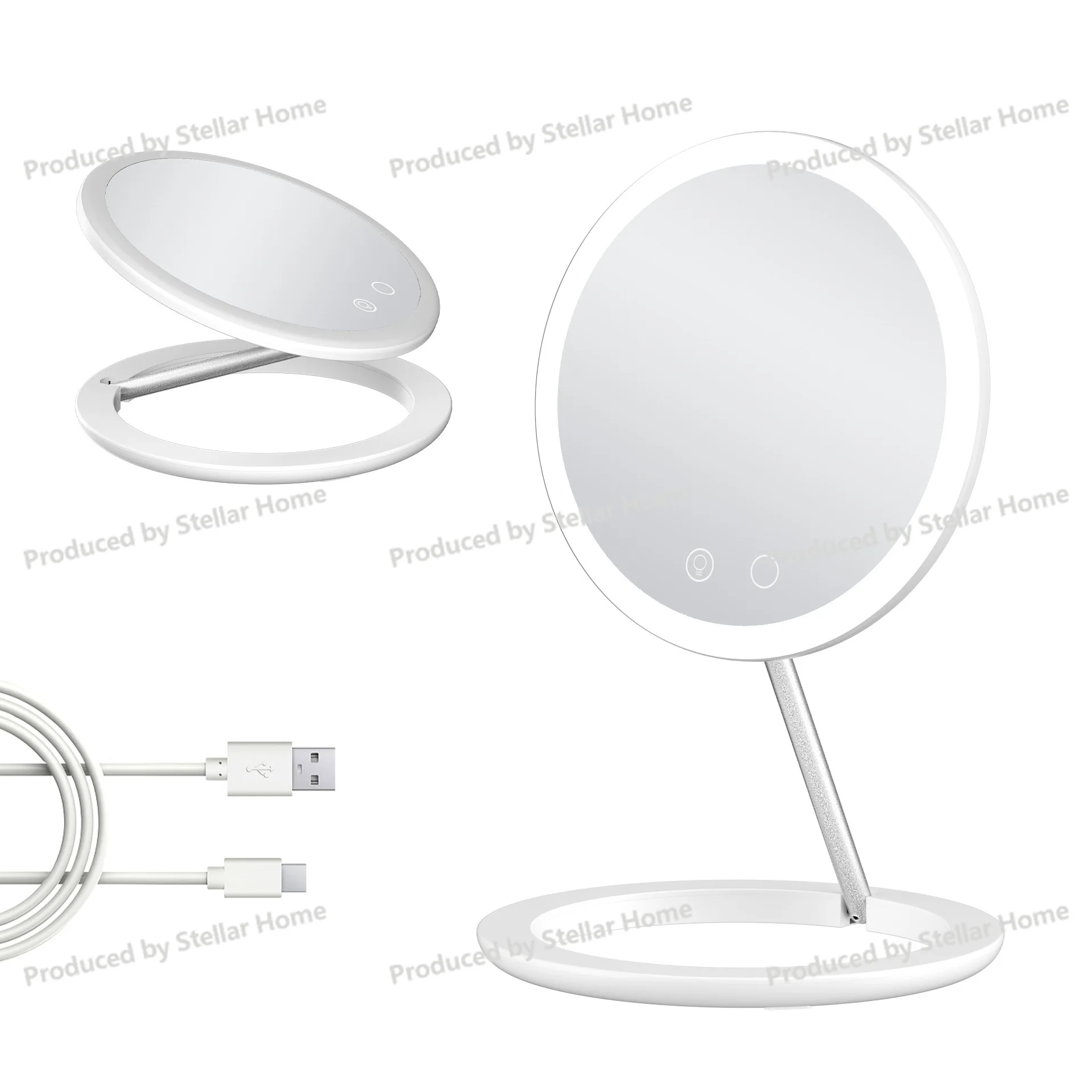 Foldable Portable Travel LED Makeup Mirror with Light, Portable Adjustable Mirror, Foldable Makeup Mirror