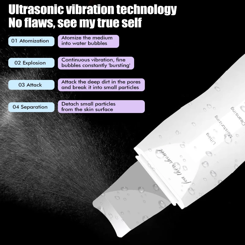 Elettrico Ad Ultrasuoni Scrubber Della Pelle Peeling Rimozione di Comedone Pulizia Profonda del Viso Acne Pore Cleaner Vibrazione Lifting Del Viso Cura