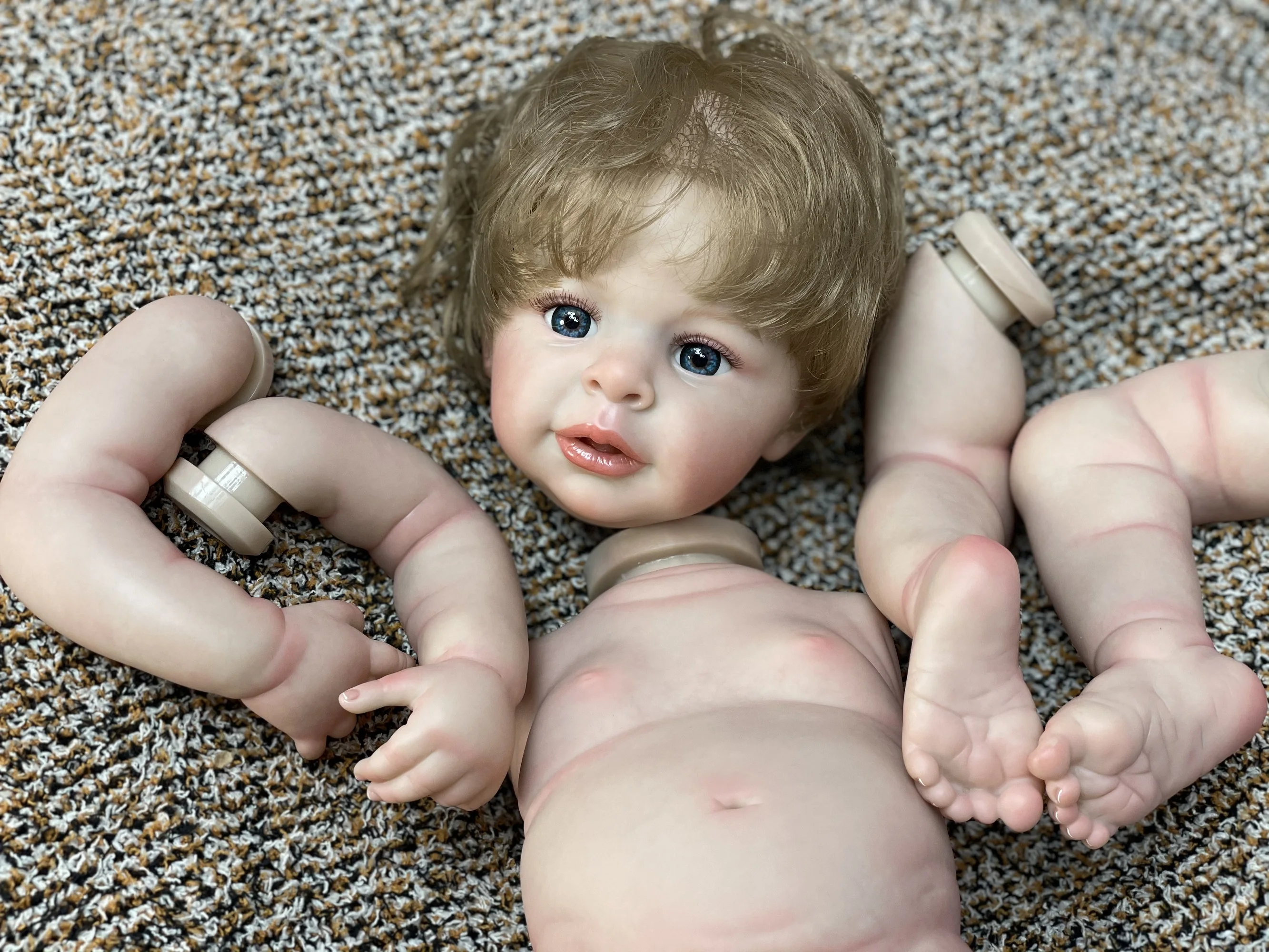 18 인치 Jaylan 비닐 소녀 비비 다시 태어난 인형 수제 페인트 미완성 DIY 신생아 인형 비닐 부품 액세서리 Pеборн готовый