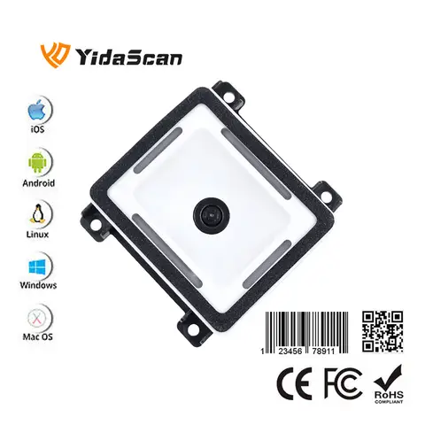 FM700 YidaScan Ultra-thin OEM Scanner 1D 2D QR Code Reader Barcode Scan Module Scan Engine USB RS232 Wiegand for Kiosk Turnstile