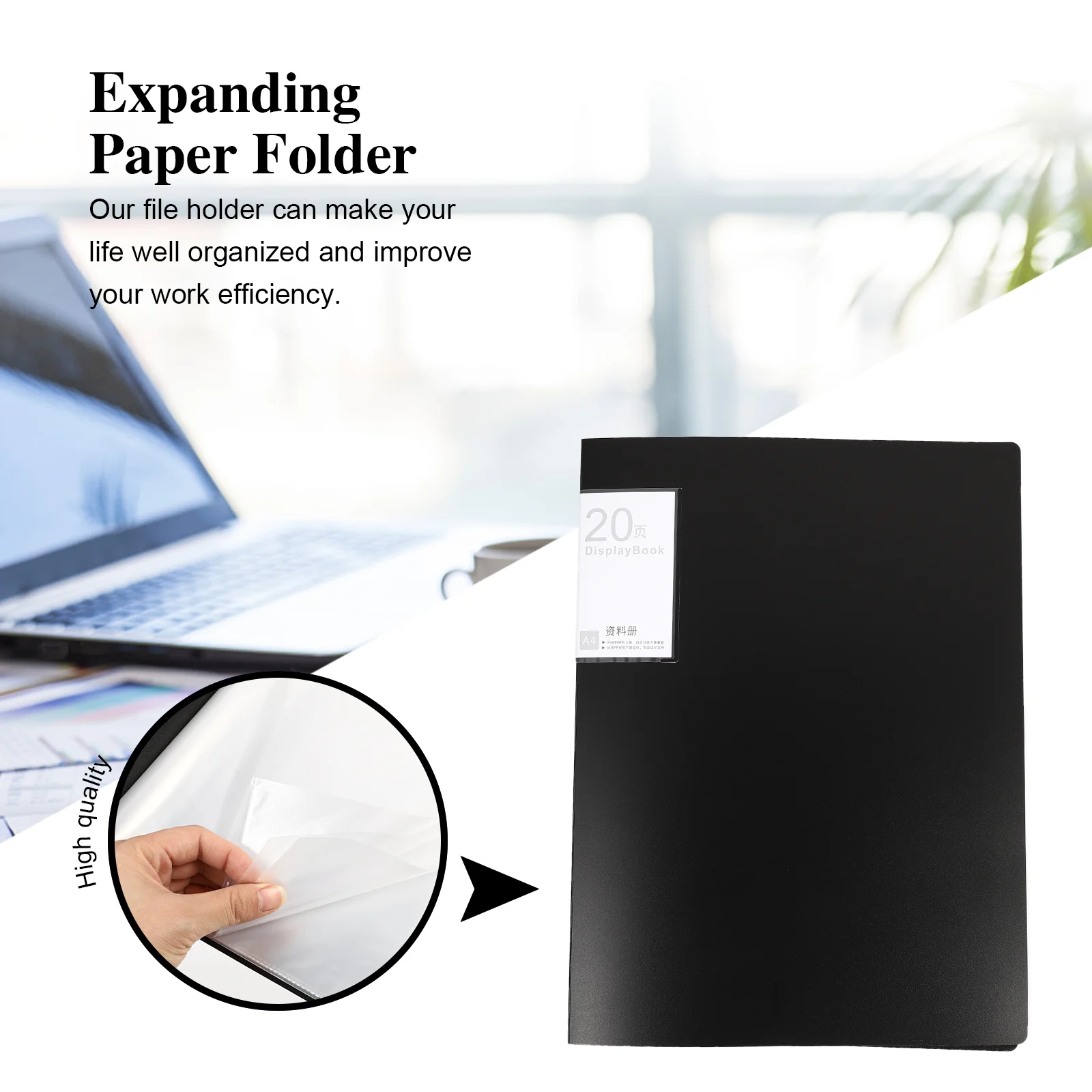 Booklet Folder A4 File Storage School Supplies Clamp Plastic Multi-purpose Expanding
