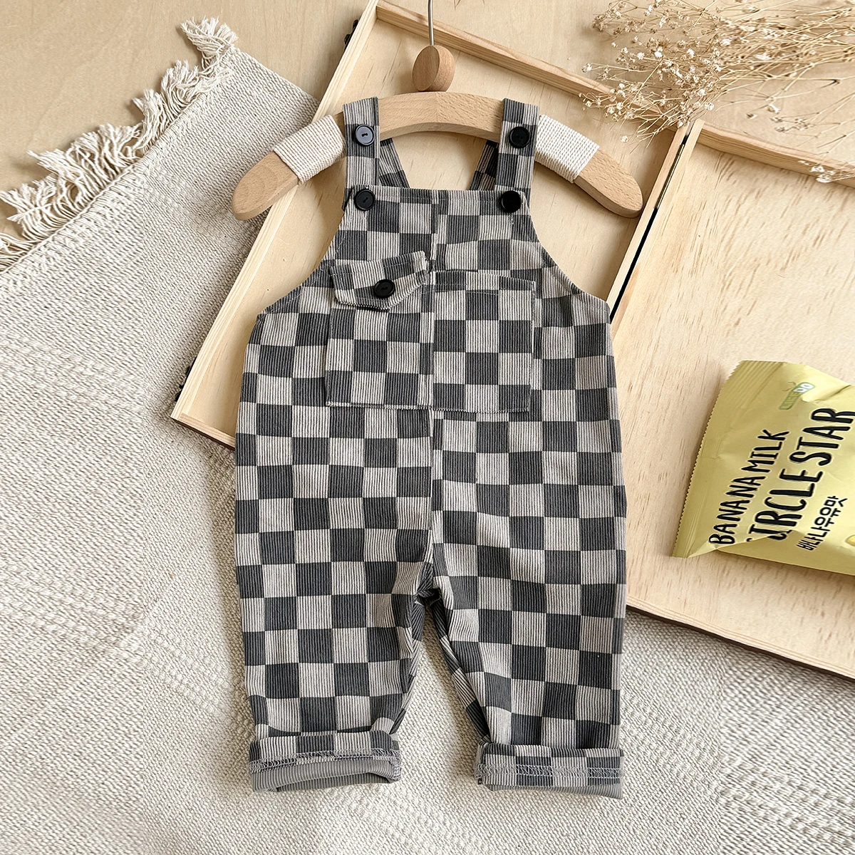 Baby Boys Summer Sleeveles Jumpsuit Checkered Pattern For 0-3Y Bobysuit Clothing Casual Fashion Overalls Clothes