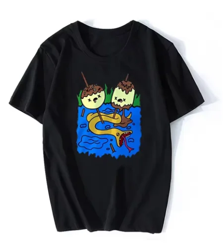 

T-shirt D'été Rock 100 % Coton Pour Hommes T-shirt Adventure Time Imprimé Mode Drôle