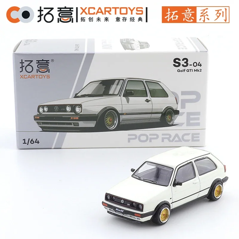 

Xcartoys Pop Race 1/64 Golf GTI MK2 White car alloy motor vehicle Metal molten metal model Child gift toys