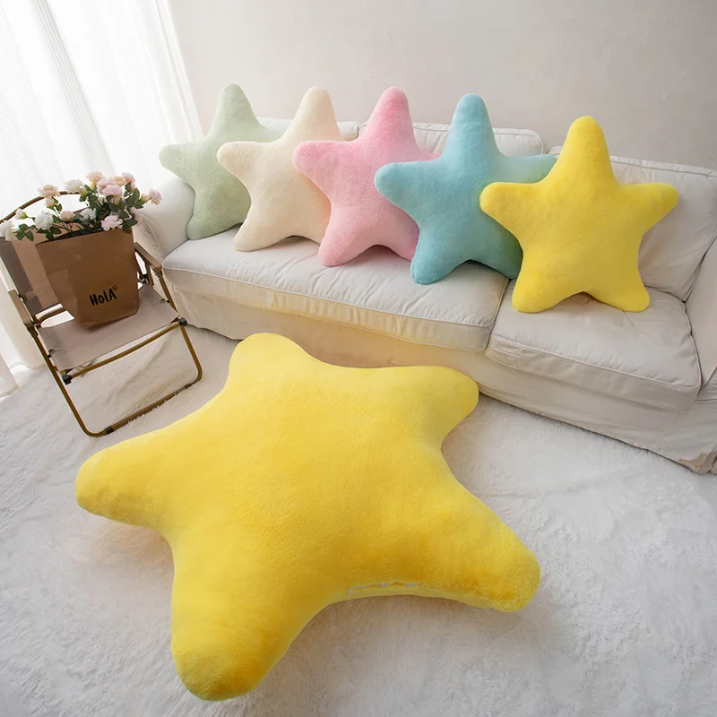 

Star Plush Pillow Colorful Natural Sky Stuffed Cushion Pink Yellow Blue Green Cream Sofa Chair Bed Party Decor Gift