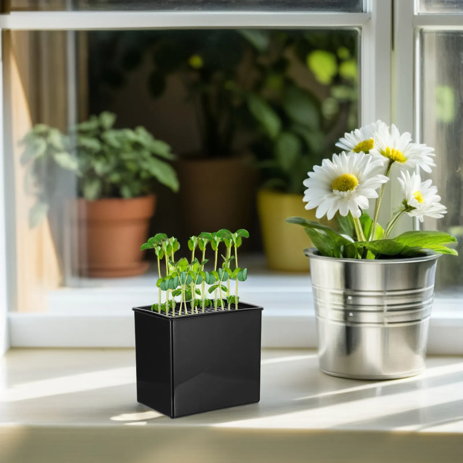 Hydroponic Plant Tray 96 Holes High Capacity Modular Hydroponic Growing Box for Indoor Vertical Gardening Balcony Space Saving