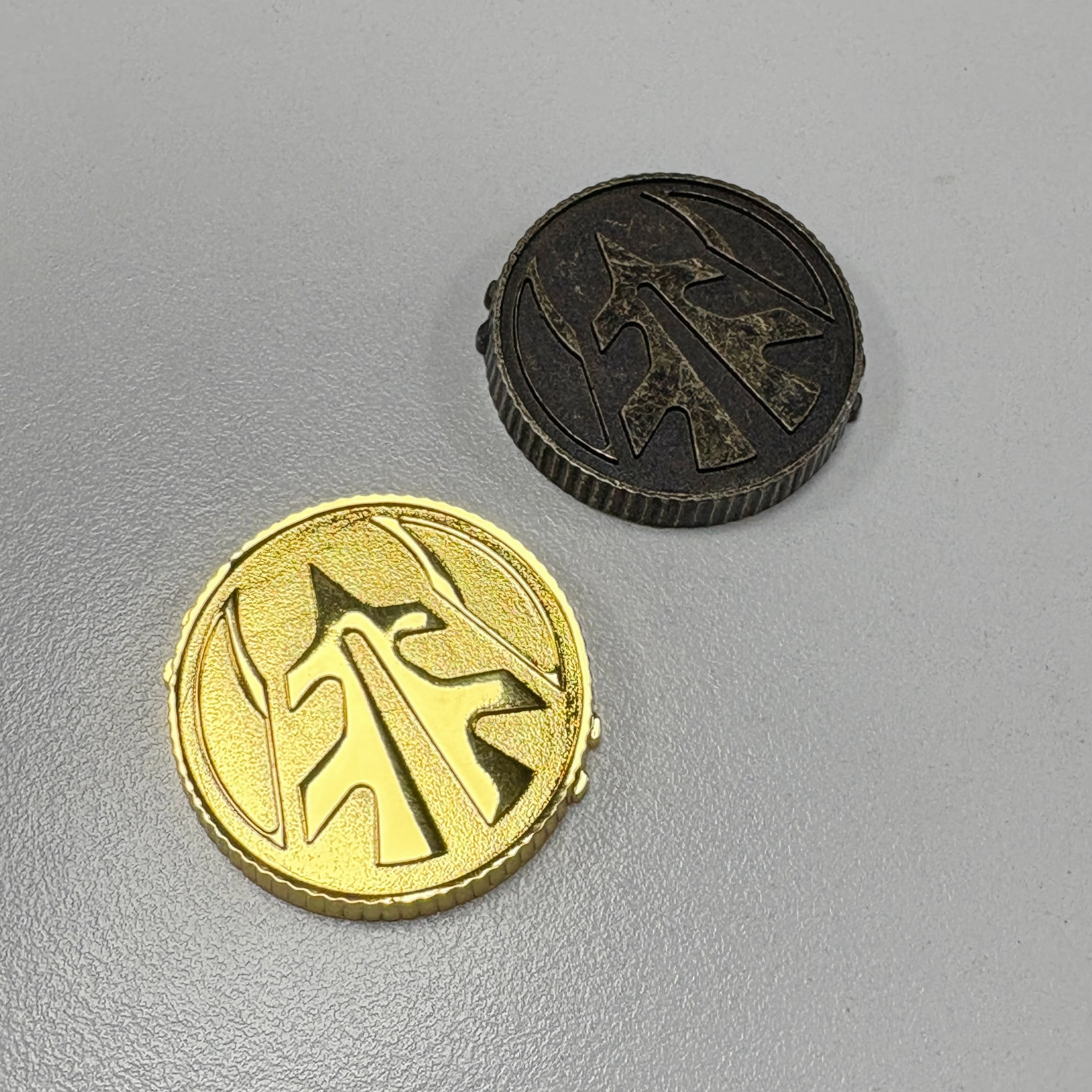 

Power Coin-Gold Coin-Weathered Made For 1991-93 Ranger Morpher Metal TIGER Dino Coin