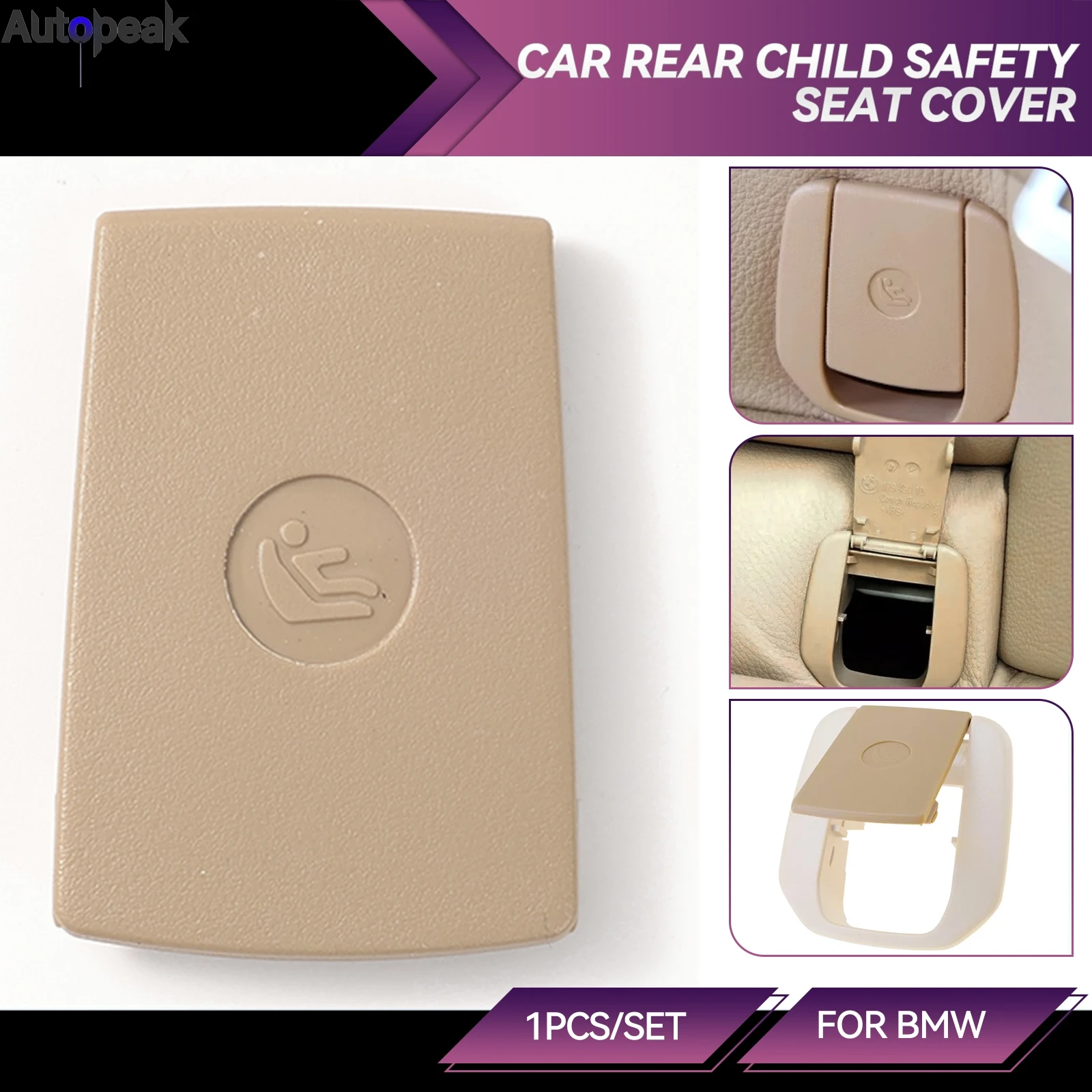 

Beige Rear Seat ISOFIX Buckle Flip Cover Child Seat Safety Belt Caps For BMW F30 F31 F20 F21 F22 F80 E90 F34 X1 E84 Accessories