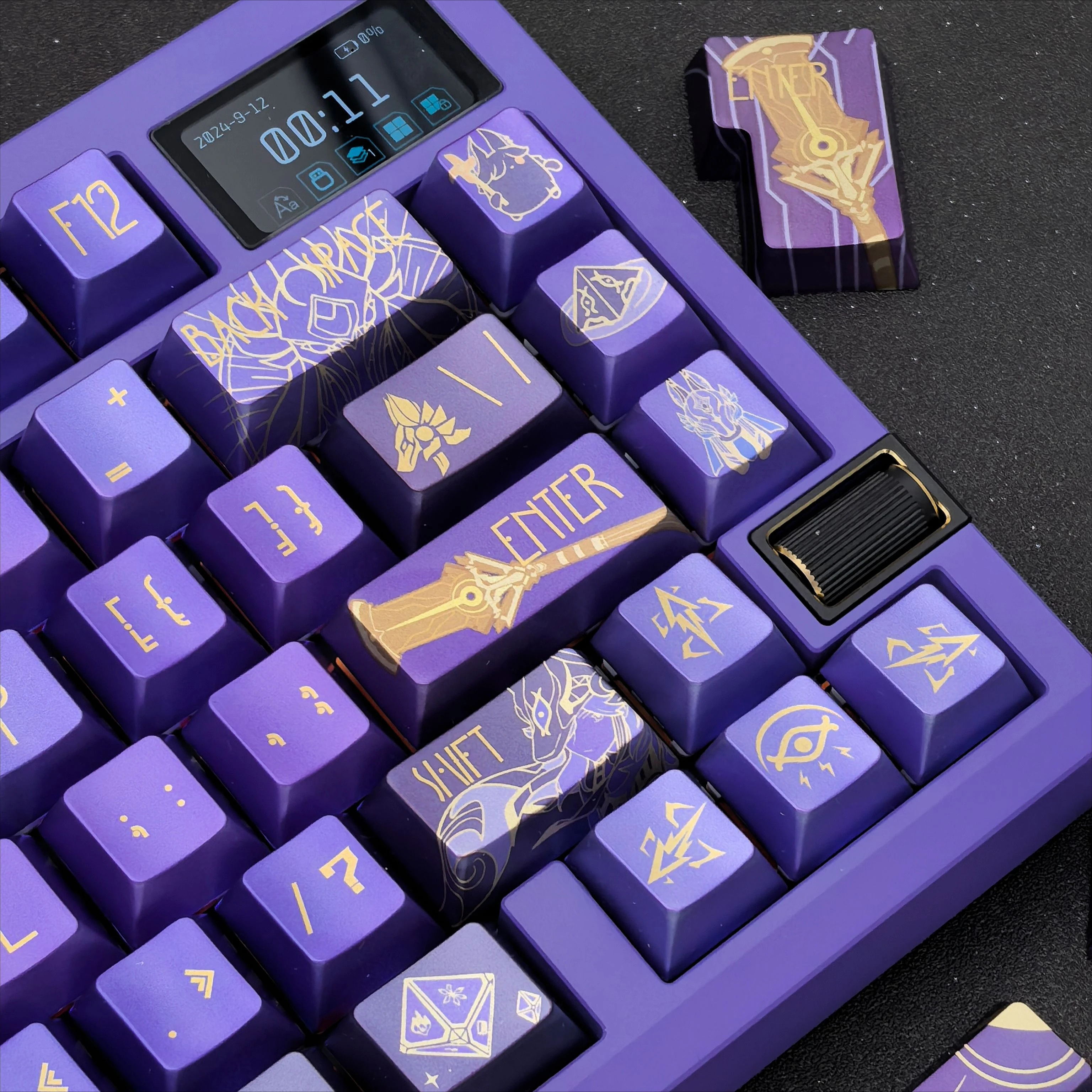 

Anime Genshin Impact Cyno Cosplay Cartoon Double Spell Keycap Ornament Ambitus Metallic Paint Keyboard Cap Mascot Accessory Gift