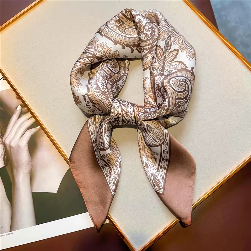 Mode Paisley Print Seide Haarbänder Schal Frauen 2025, Neue Elegante Bandana Halstuch Kopf Bands Foulard Weibliche Schals – Detail 12