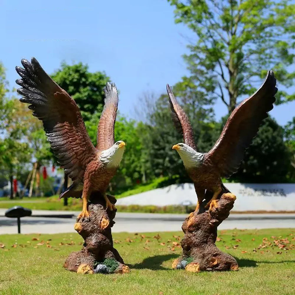 Simulation bird sculpture spread wings eagle fiberglass model outdoor garden landscape animal decoration ornaments
