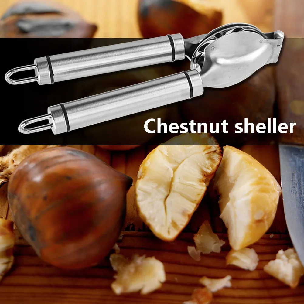 Stainless Steel 2 in 1 Quick Chestnut Clip Walnut Pliers Metal Nut Cracker Sheller Nut Opener Kitchen Tools Cutter Gadgets