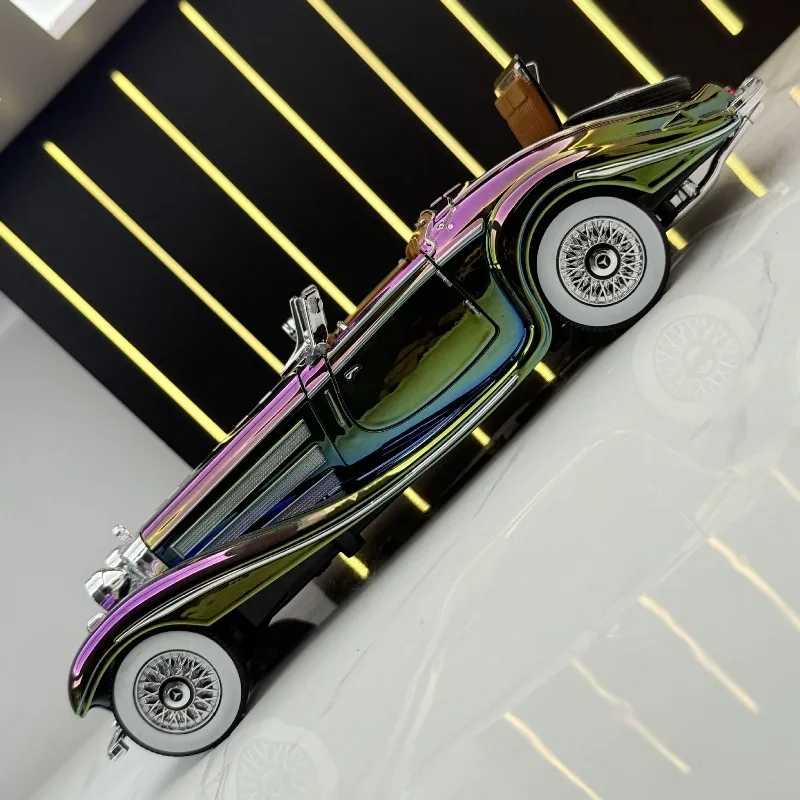 Galvanotecnica Diecast 1/24 500K Modello di Auto d'epoca In Lega Ornamento Giocattoli Veicolo Bambini Ragazzo Regalo Di Compleanno Voiture In Miniatura