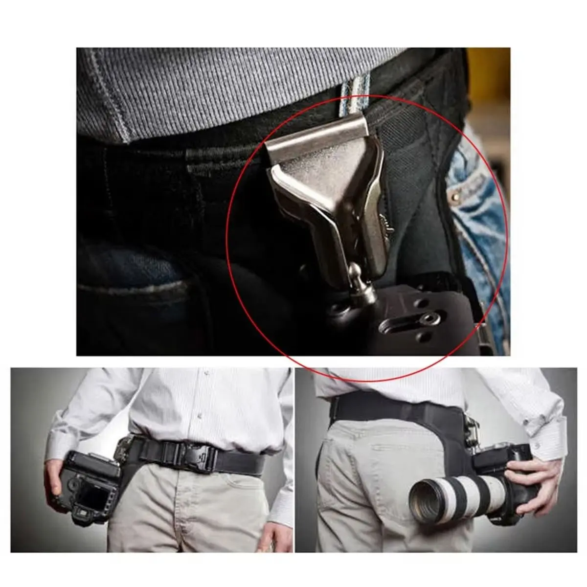 For DSLR Camera Waist Belt Mount Button Buckle Hanger for for Camera Waistband Belt Strap Mount