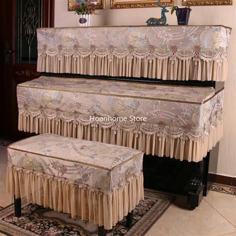 Three-Piece Organza Water-Soluble Jacquard Simple Modern Piano Full Cover Dust Cover