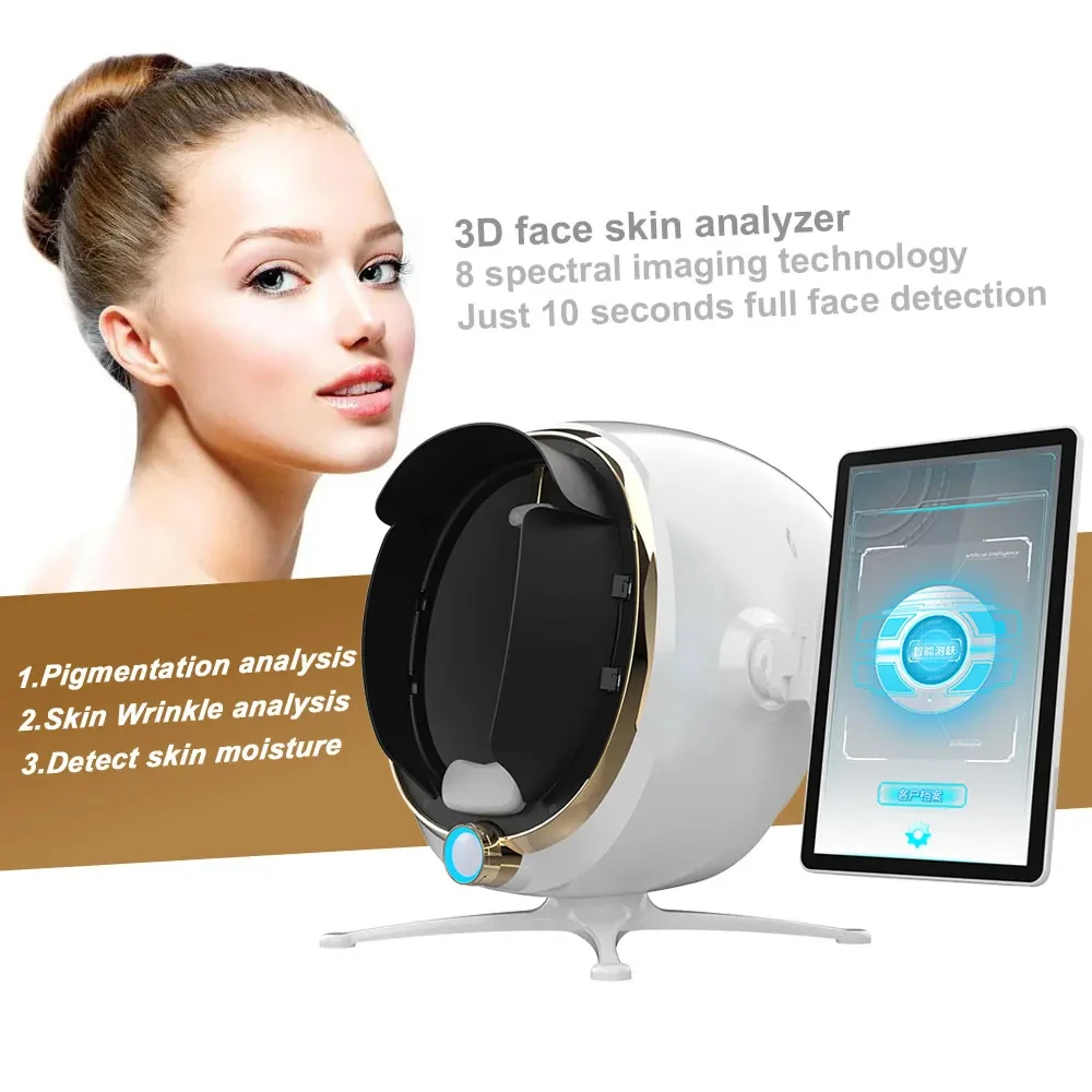 Máquina analizadora de piel 3D portátil, 13,5 pulgadas/21,5 pulgadas, inteligencia artificial, imagen mágica, escáner Facial, cuidado, Anaylsing, prueba de cámara Facial