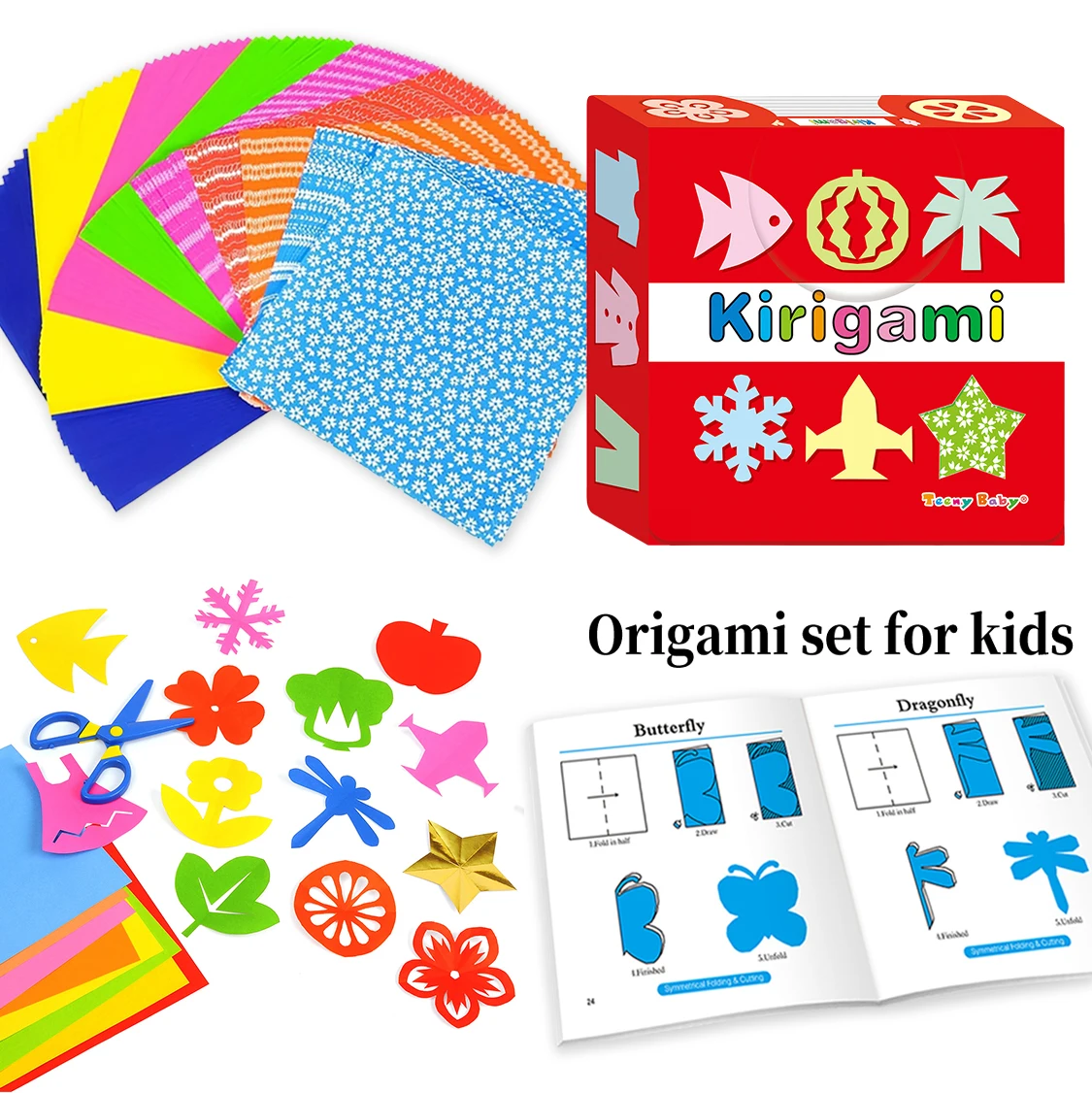 

Exquisite Big Box Paper Craft Kit, Rich patterns combine English learning ,ideal handmade supplies for relaxing creative
