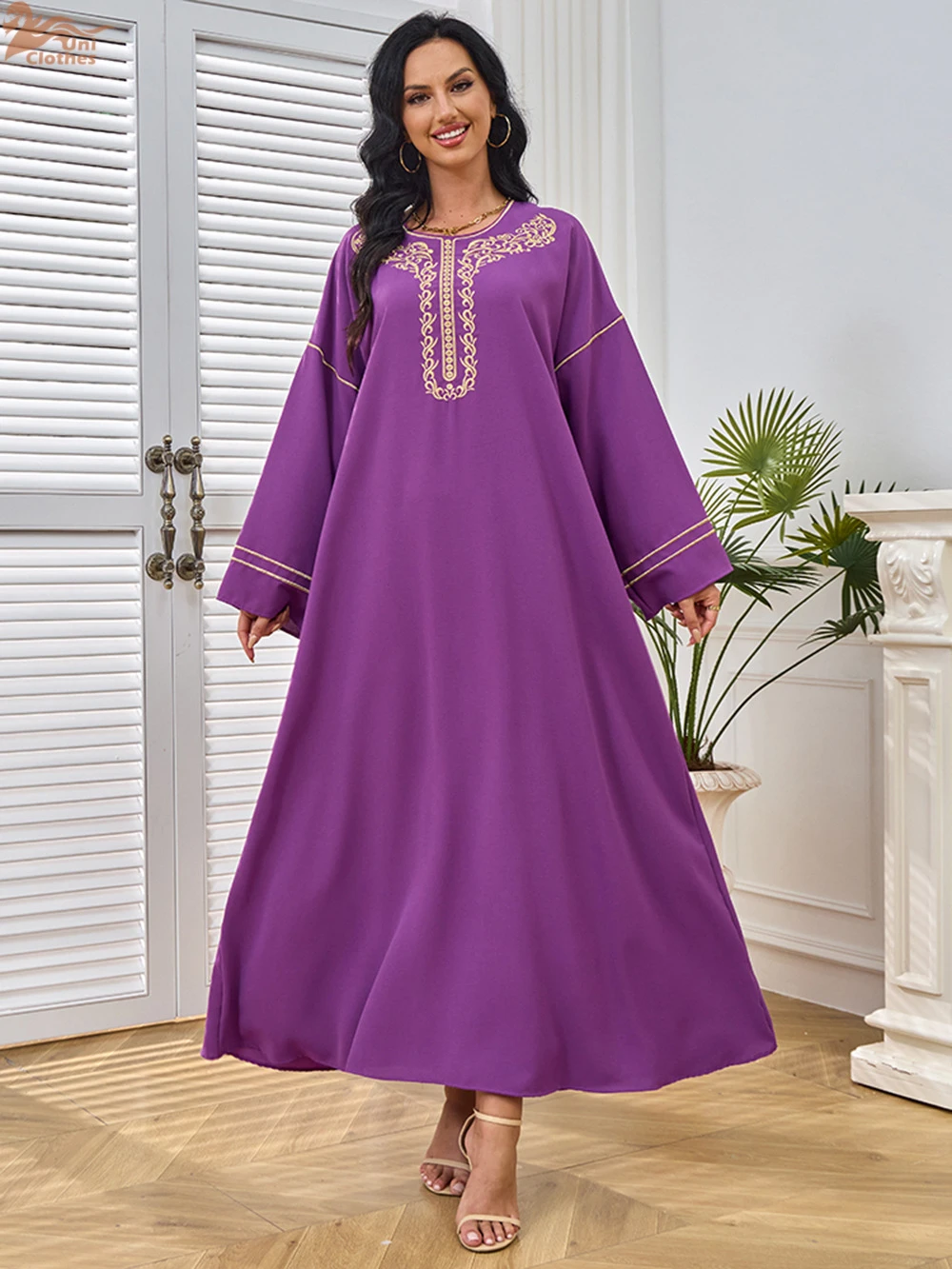 Dubaj Abayas muzułmanki Party Maxi sukienka haftowana długa suknia Eid Ramadan maroko saudyjskie sukienki Kaftan Islam Vestidos Jalabiya