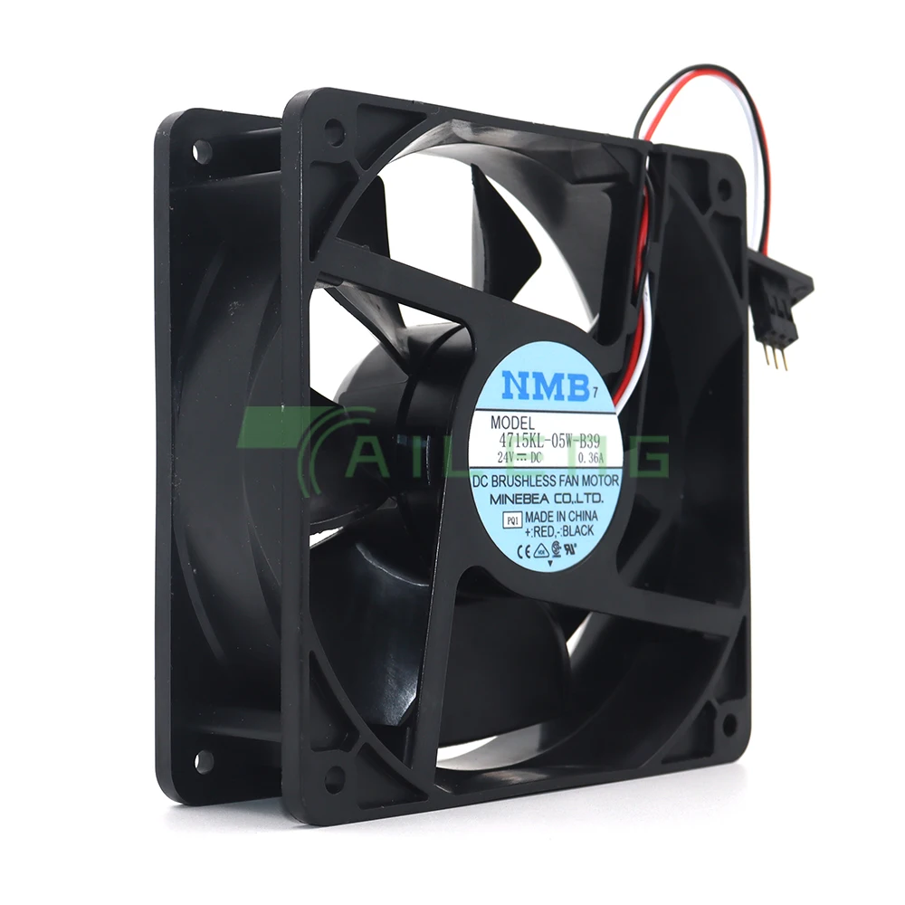 P62 4715KL-05W-B39 NMB ใหม่ DC 24V 0.30A 120x120x38มม. 12038 Fanuc 3สายพัดลมทำความเย็นเซิร์ฟเวอร์