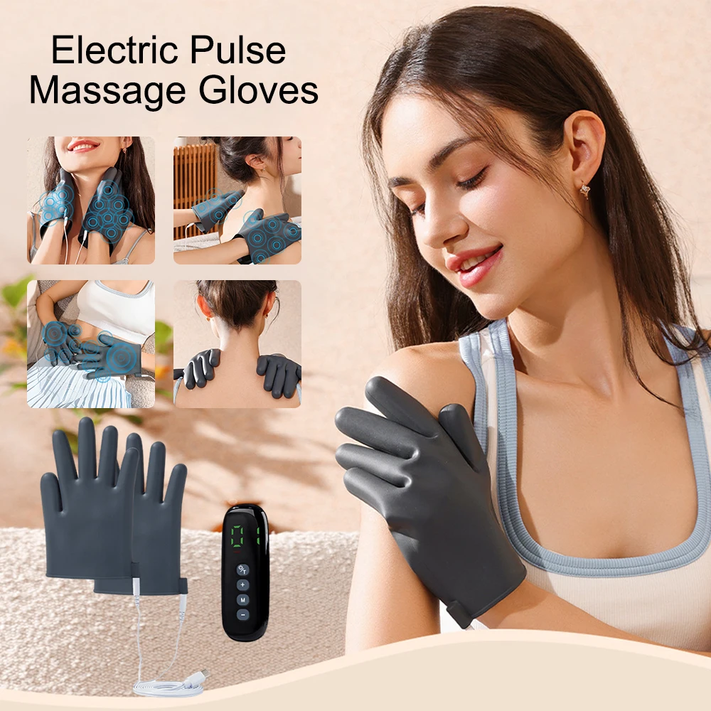 

Electric EMS Massage Gloves TENS Pulse Microcurrent Muscle Stimulator Neck Shoulder Back Abdomen Leg Body Massager