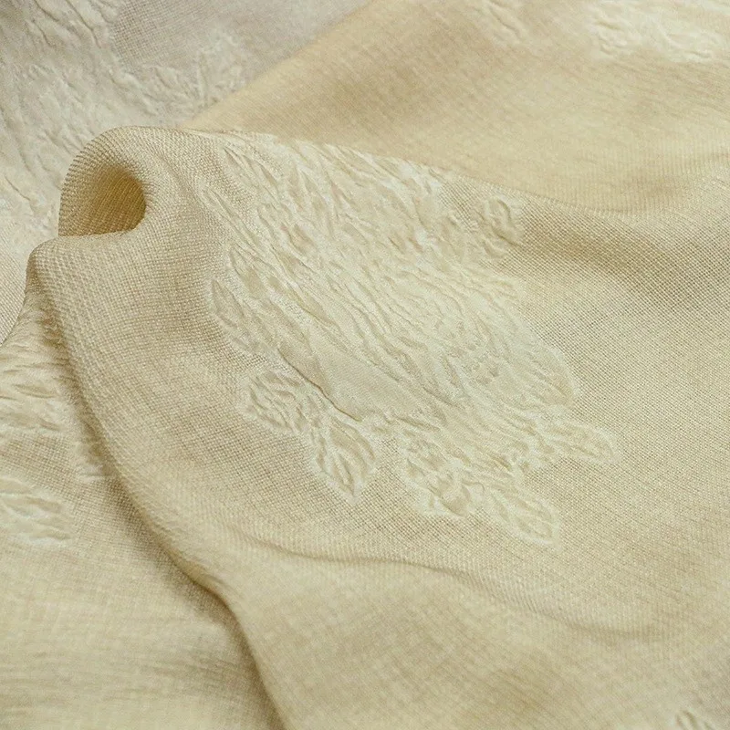 

New Chinese-style national trend perforated mesh fabric with embossed jacquard a niche designer's clothing