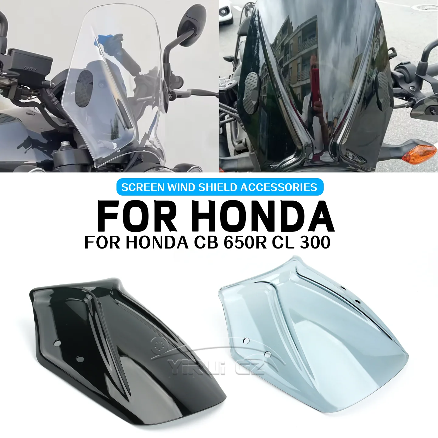 

NEW Motorcycle Accessories For Honda CB650R CL500 CL300 CB 650 R 2019-2025 Windscreen Screen Wind Deflectors Adjustable Bracket