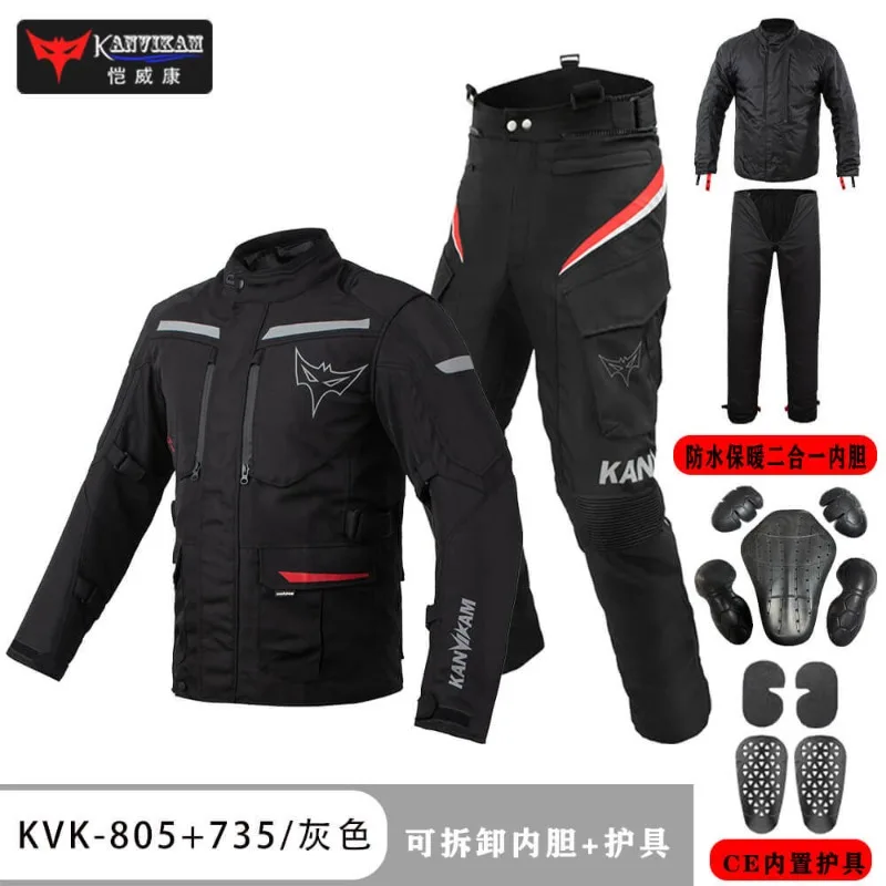 Motorcycle Travel Windproof Waterproof and Warm Removable Liner Unisex Four Seasons Outdoor Motorcycle Cycling Suit