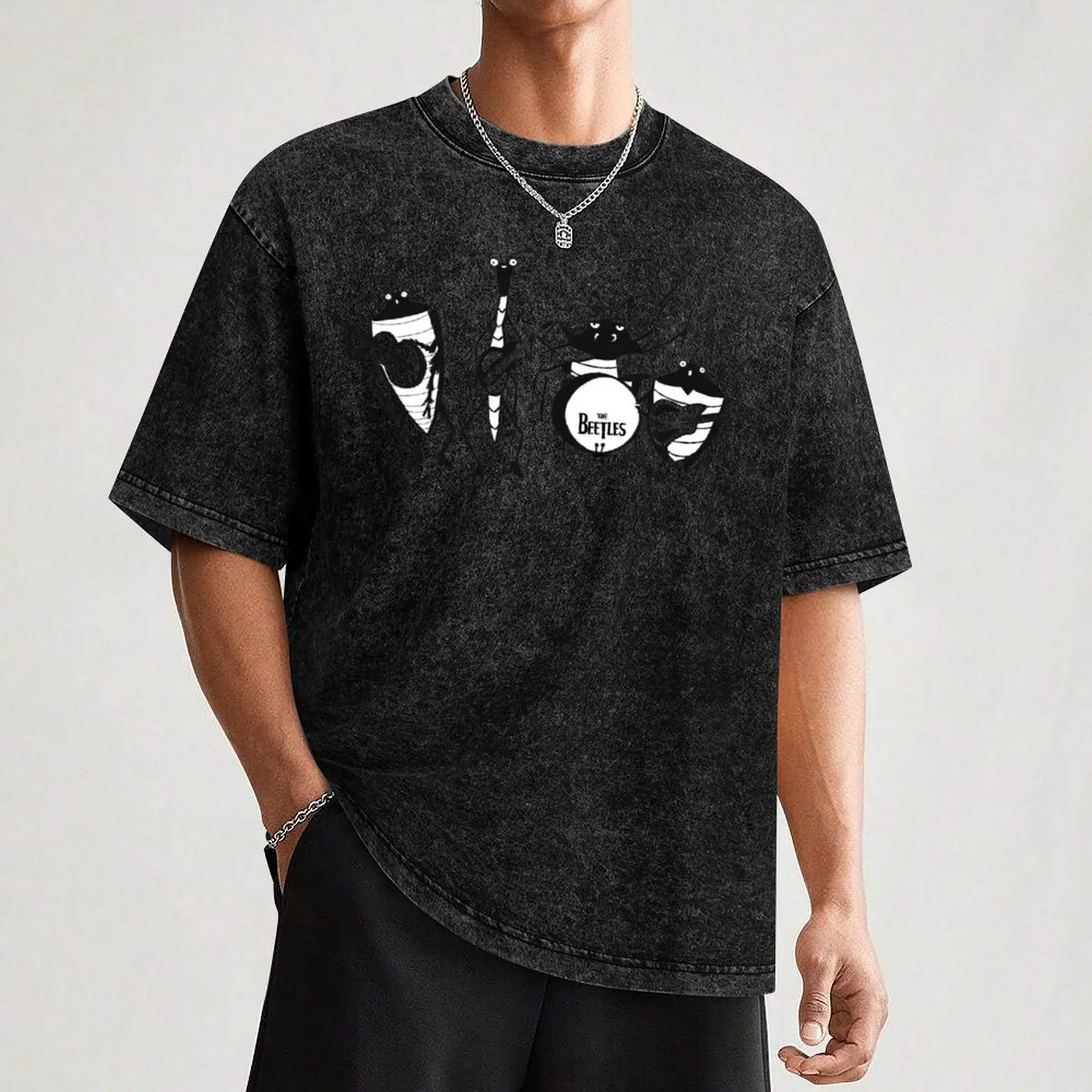 Beetles band T-Shirt Fashion Print Casual Short Sleeve