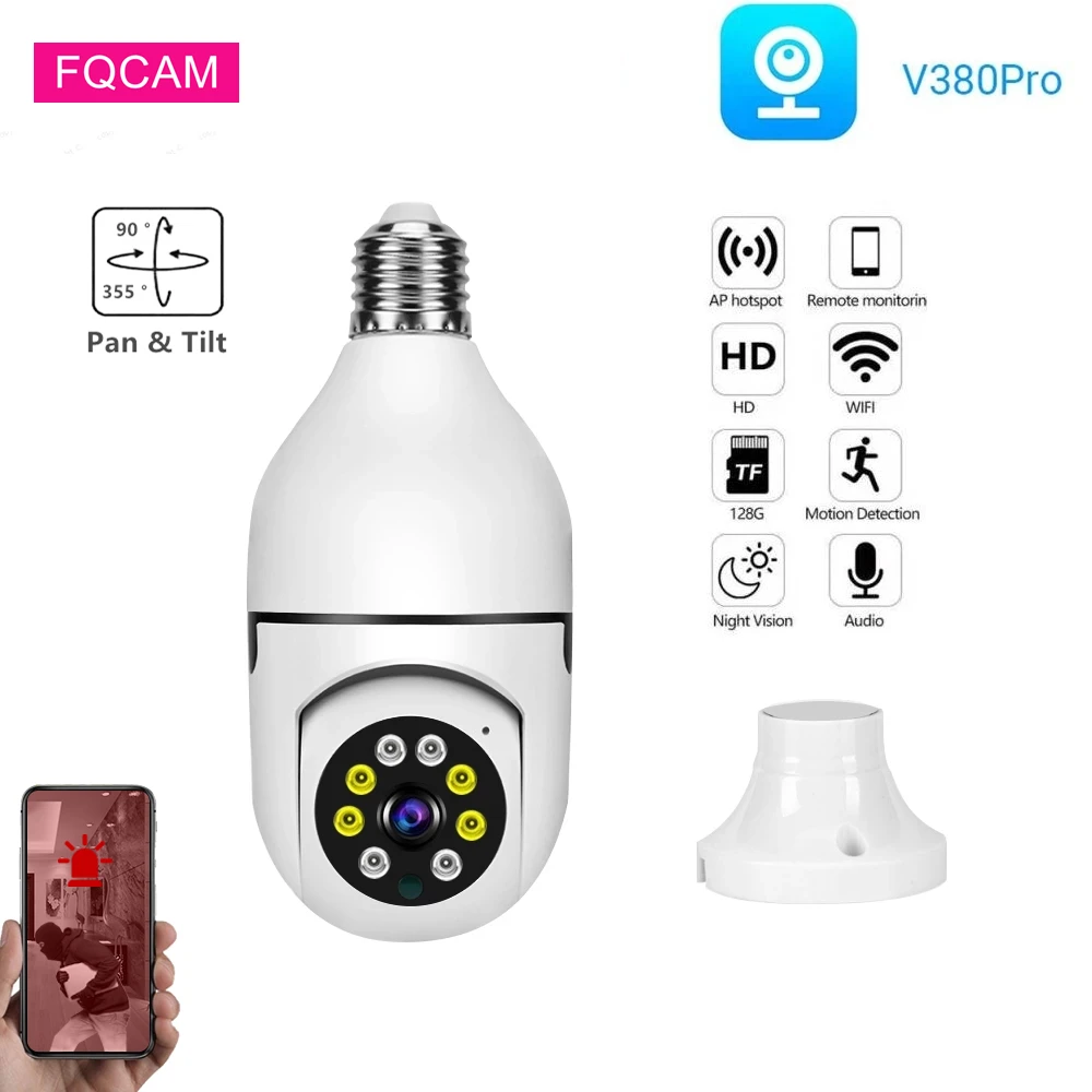 

V380 Pro 3MP WIFI Light Lamp Bulb Wireless Smart Camera Home Indoor Two Way Audio CCTV Wireless Video Surveillance Camera