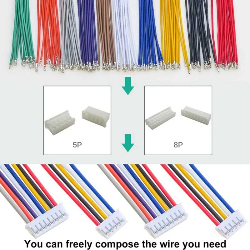 ZH1.5MM Connector Socket Kit With Pre-Crimped Cable Wire 2/3/4/5/6/7/8/9/10P Connector For DIY Electronic Kit