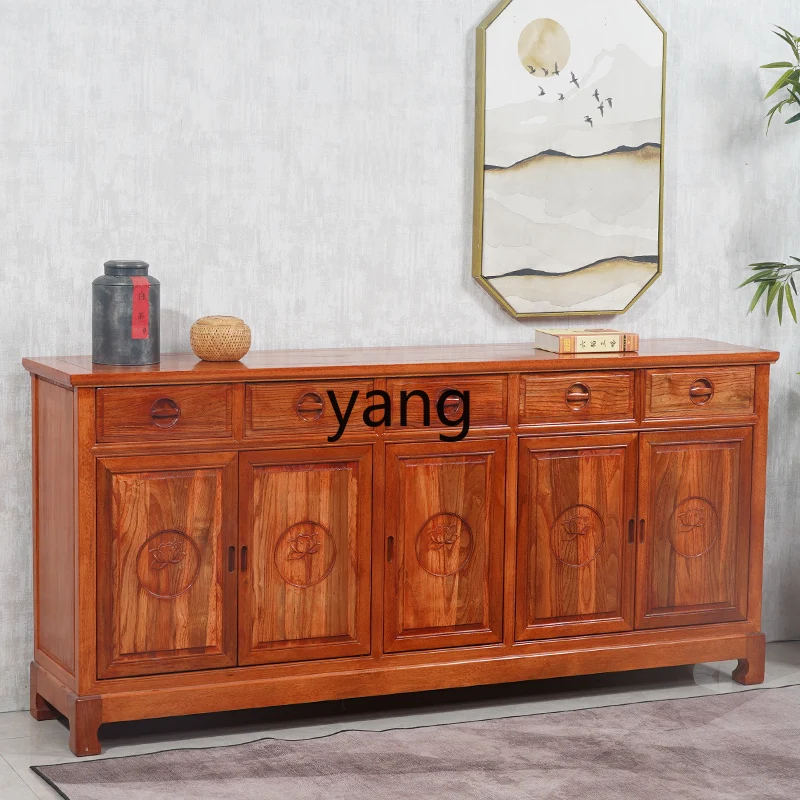 LH  solid wood small new Chinese commercial living room wall four doors integrated bar cabinet