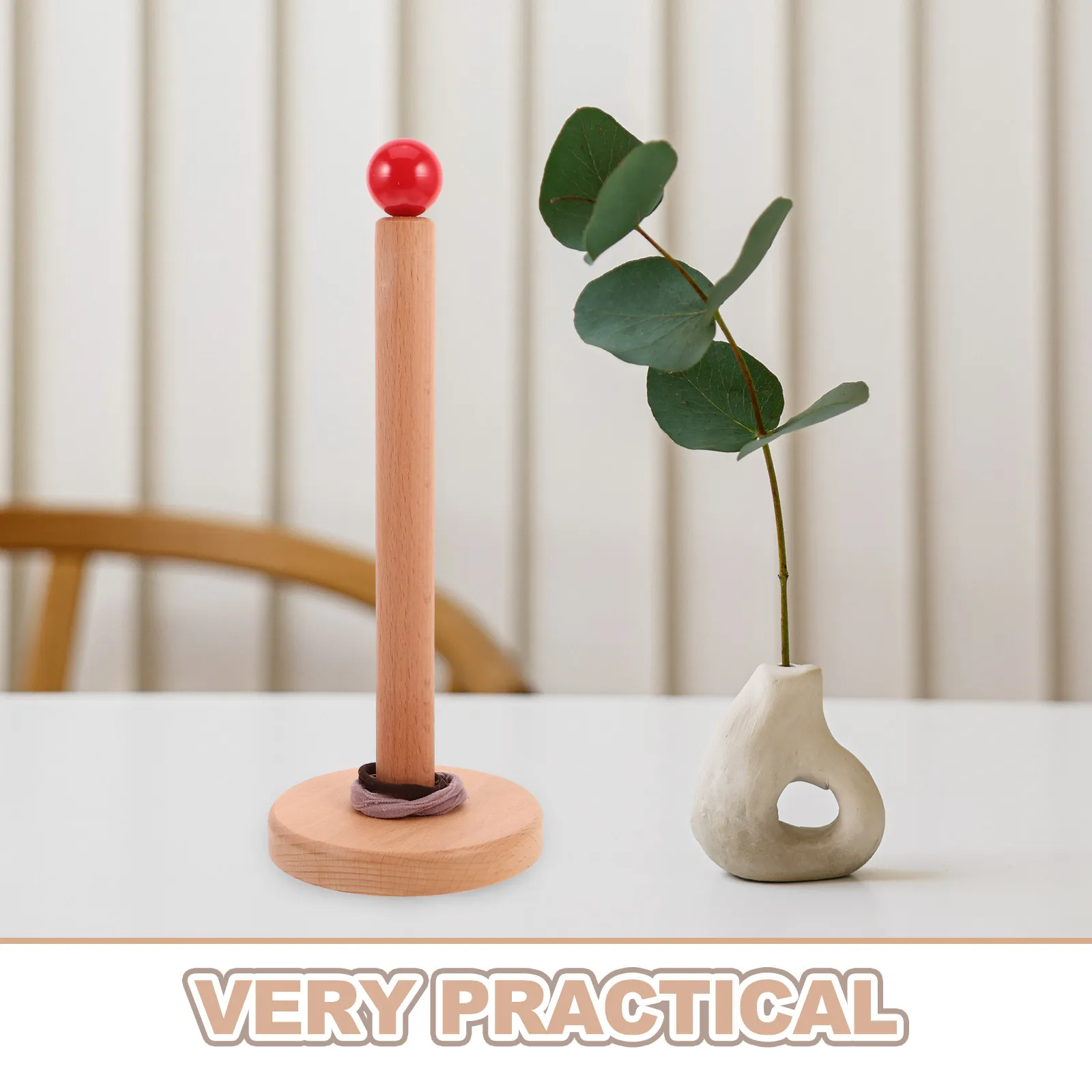 Solid Wood Vertical Hair Accessories Organizer Stand for Scrunchies Hair Ties Headbands Desktop Display Rack