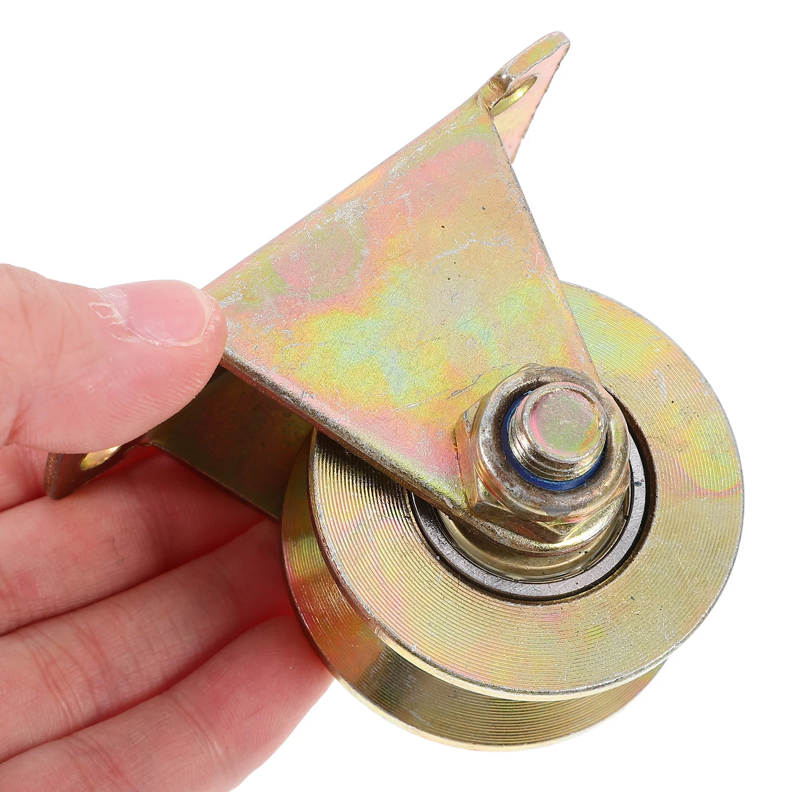 

2PCS Sliding Door Pulley Track Wheel V shaped Groove Iron Material Smooth Operation Wardrobe Bookcase Kitchen Doors Cable Pulley