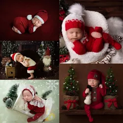 Neugeborenen Fotografie Requisiten Baby Romper Overall Weihnachten Hut Fotografie Decke Wraps Foto Studio Schießt Zubehör