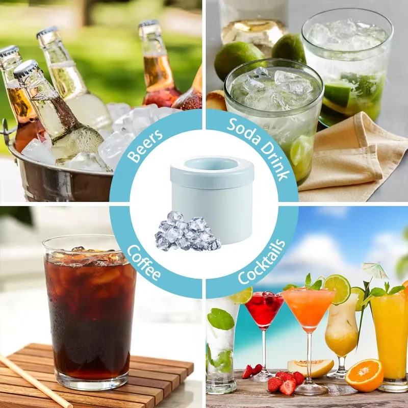 سيليكون قالب مكعبات الثلج دلو الثلج المستديرة اكسسوارات المطبخ الصيف لتقوم بها بنفسك الثلاجة تجميد قوالب مكعبات الثلج الإبداعية الأدوات #6