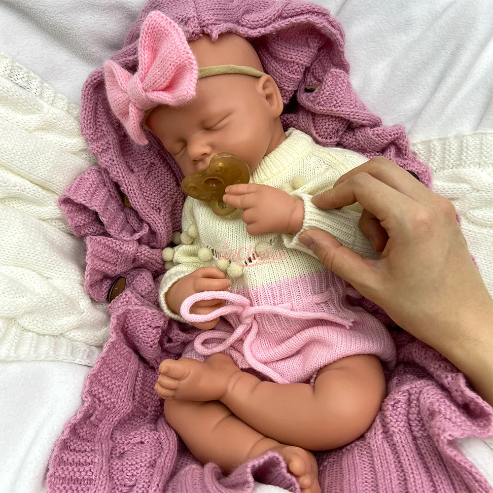 20" donkere huid Loulou siliconen herboren babymeisje/jongen geschilderd/ongeverfd realistisch schattig zichtbare aderen pop kinderen verjaardagscadeau