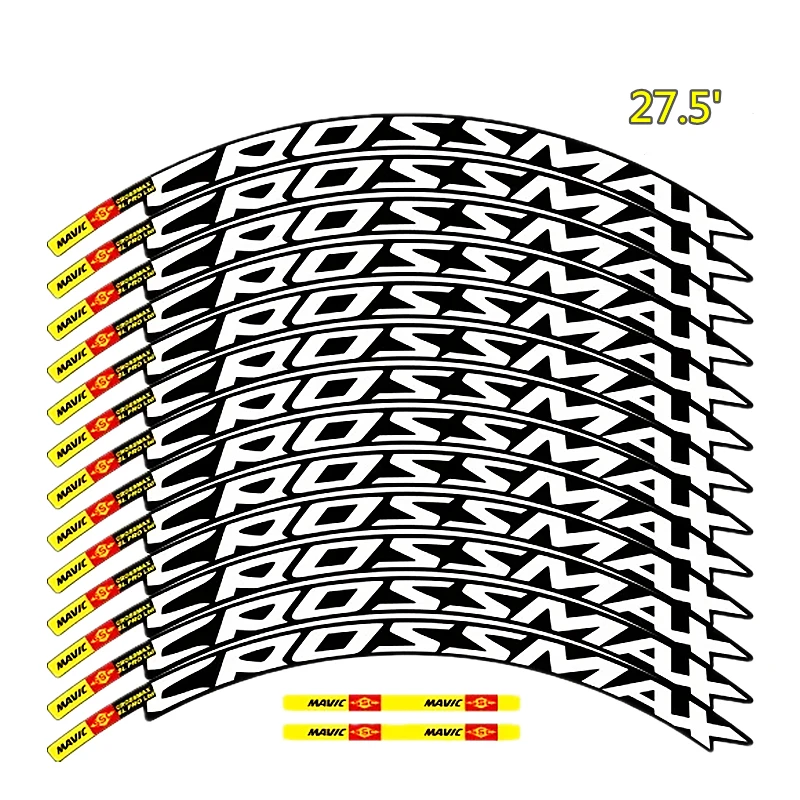 MAVIC CROSSMAX SL PRO MTB-Radaufkleber, Breite 17 mm, PRO-Fahrrad-Radaufkleber, Fahrradaufkleber für zwei Räder, Aufkleber, MTB-Felgenaufkleber