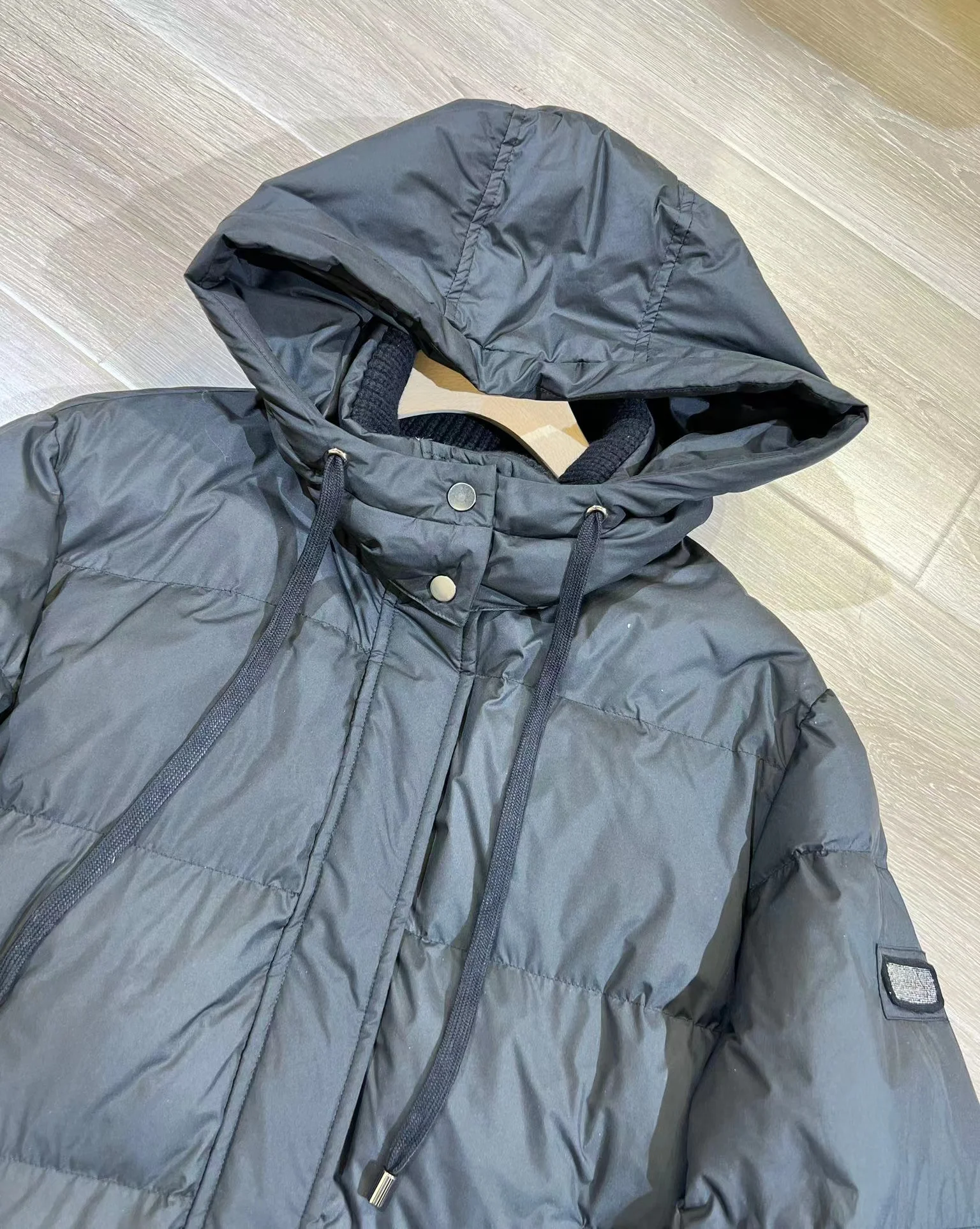 Black Hooded Down Coat