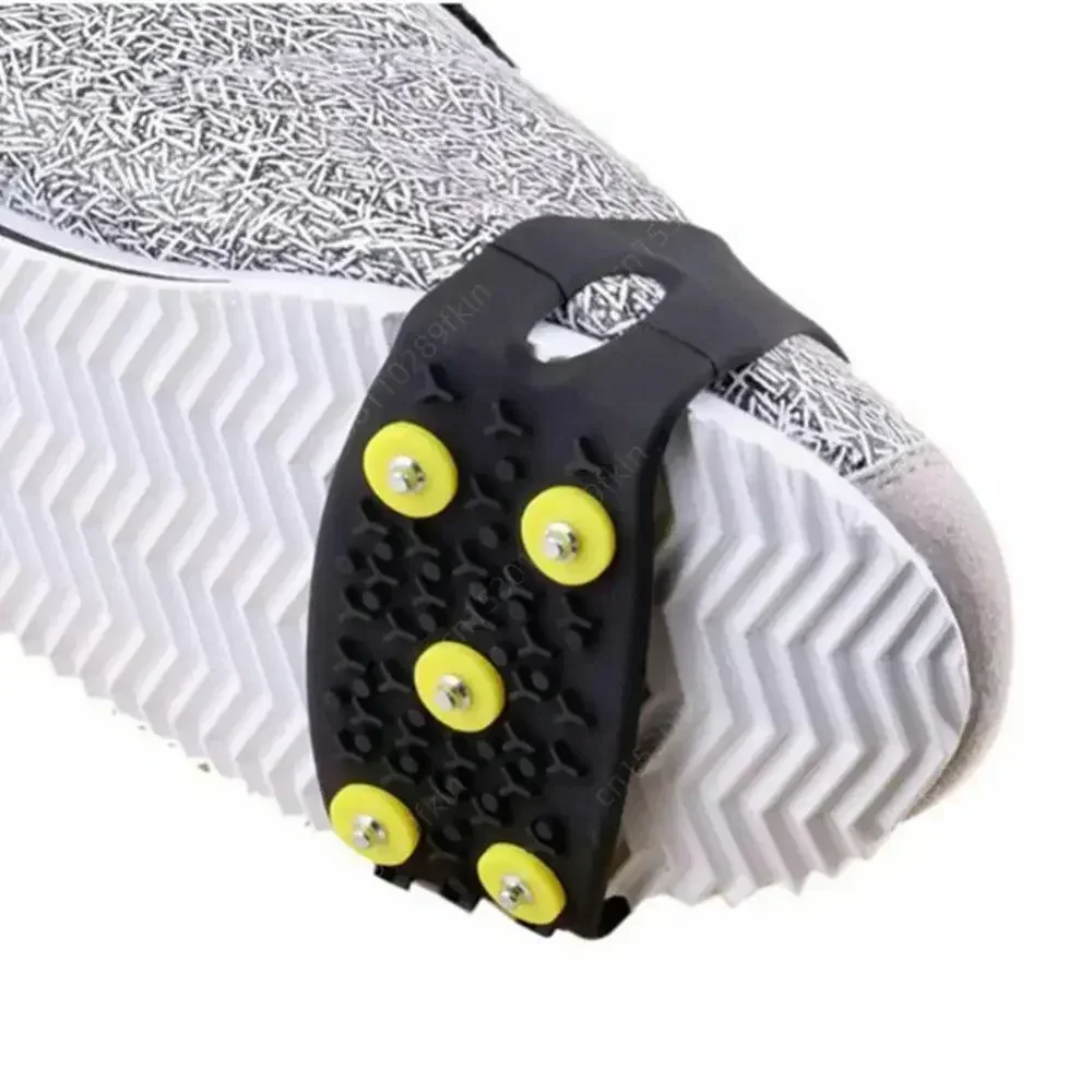 1 Pair 5 Teeth Ice Gripper Spike for Shoes Anti Slip Hiking Climbing Snow Spikes Crampons Cleats Chain Claws Grips Boots Cover