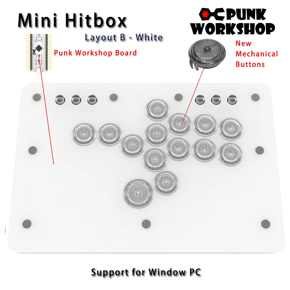 Punk Workshop Mini HitBox SOCD Fighting Stick Controller