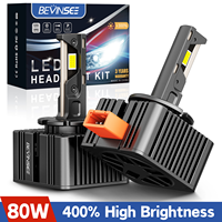 BEVINSEE D3S D1S LED Headlight Bulb CANBUS D3R D1R D5S D2S D2R LED Lamp 80W 8000LM HID Xenon Replacement Kit Plug&Play 6000K 12V