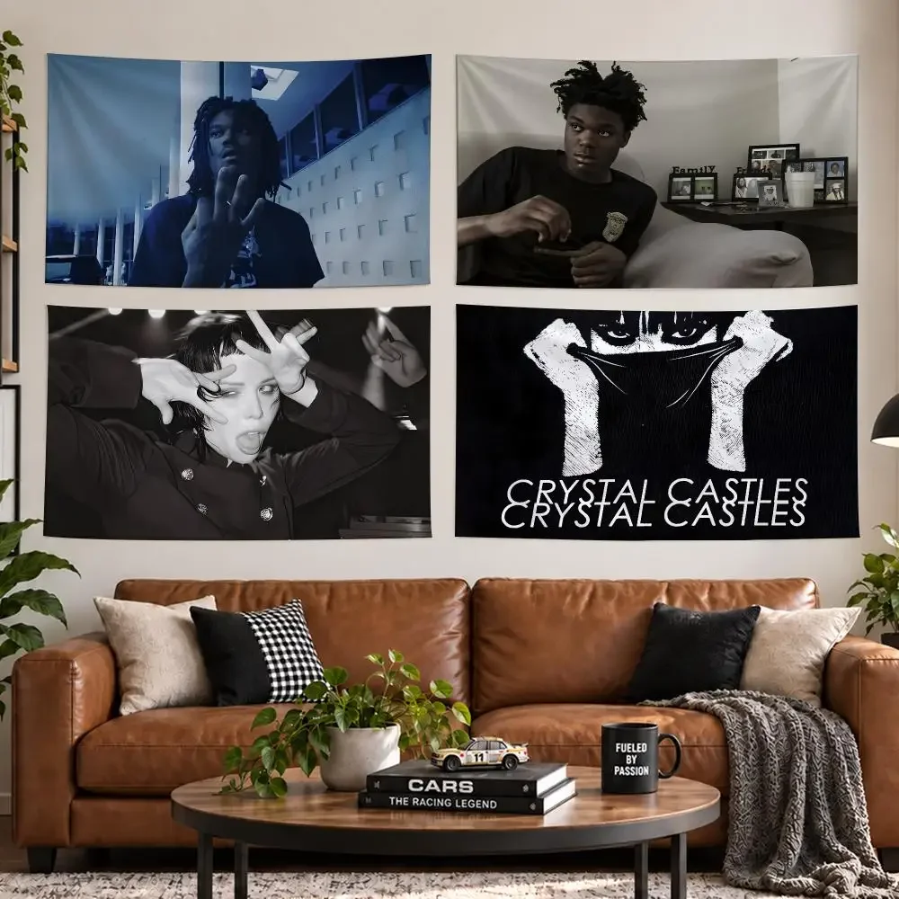 Music Band C-Crystal Castles Tapestry Outdoor Parties Bedrooms Living Rooms Dorm Rooms Wall Decor Banners Gifts