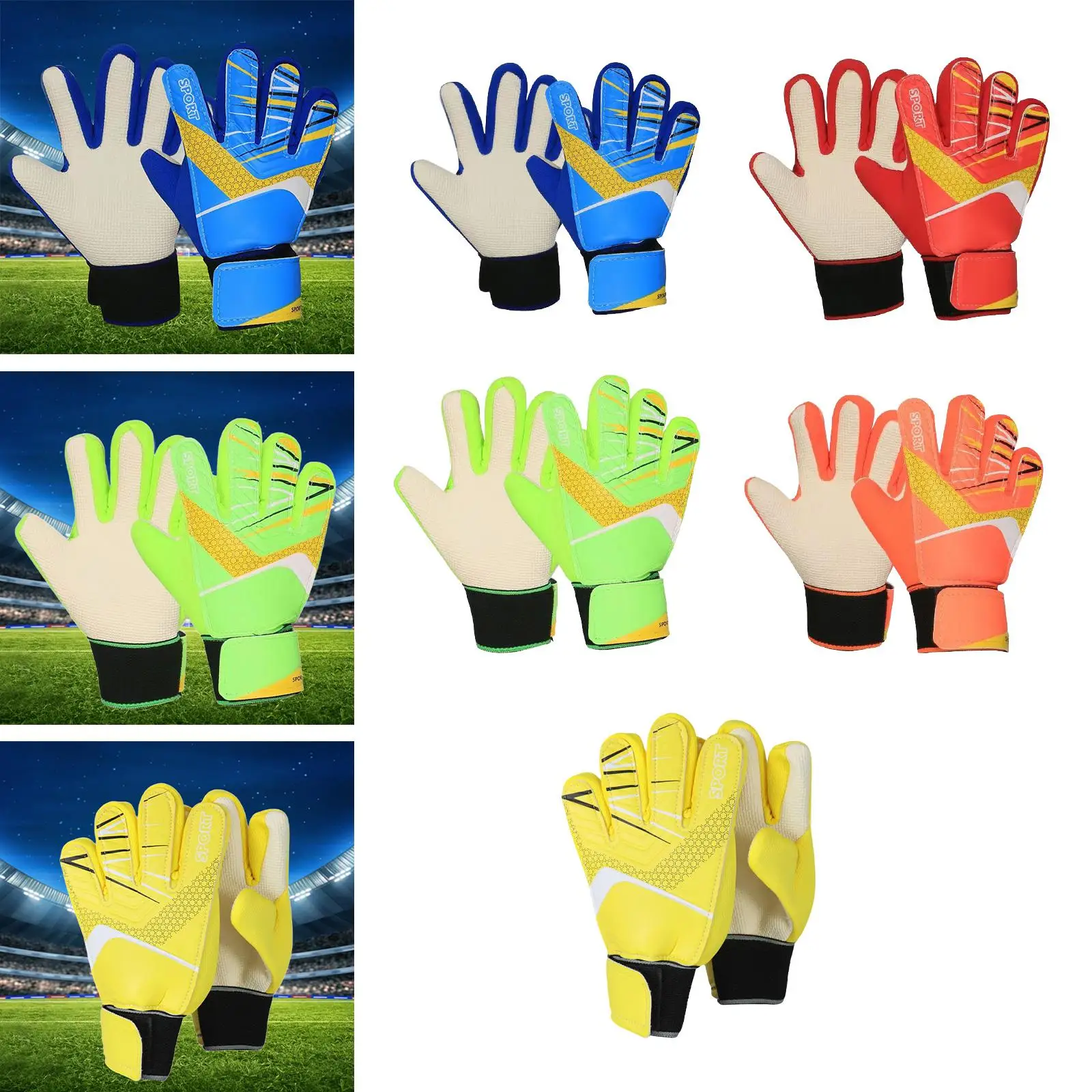 Guanti da portiere da calcio per bambini, antiscivolo, eleganti, resistenti all'usura, forniture sportive, durevoli, traspiranti, regalo per principianti