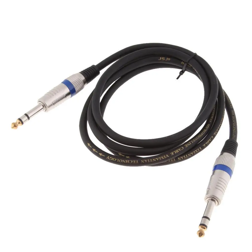 1/4 to 1/4 6.35mm Balanced Stereo Audio Cable Cord for Studio Monitors Mixer