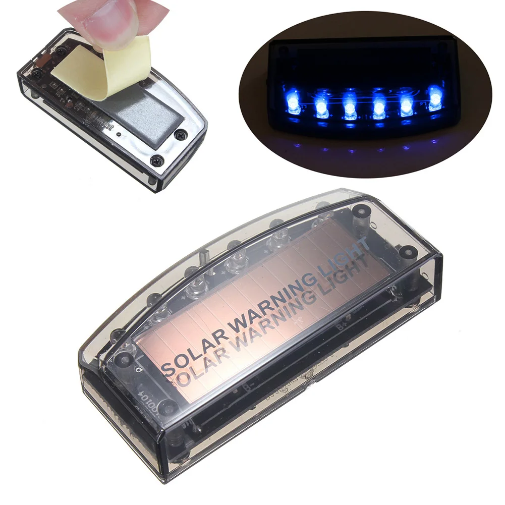 6 Led Car Anti-theft Warning Lights Solar Powered Car Fake Light Simulated Dummy Led Car Lamp Caution Led Lamp